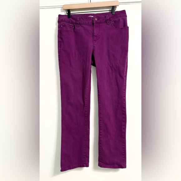Lee Perfect Fit Plum Jeans | Sz 16M | 5-Pocket | Stretch Denim | Rich Fall Color - Picture 1 of 16